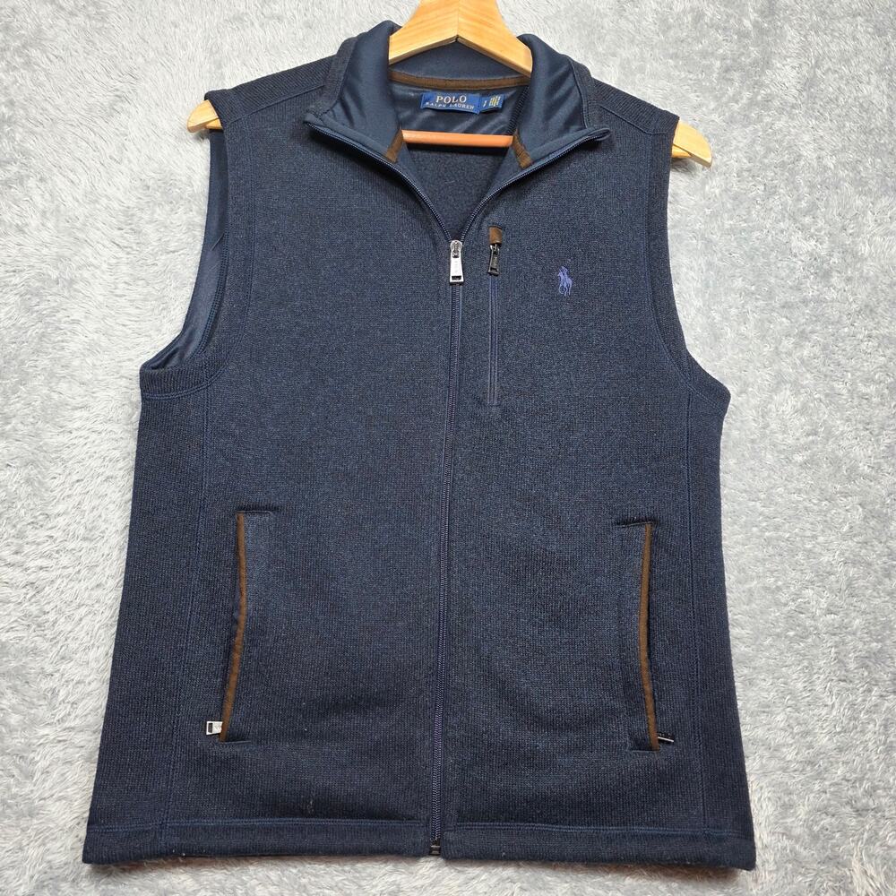 Polo Ralph Lauren Full Zip Knit Fleece Lined Vest Jacket Size Small